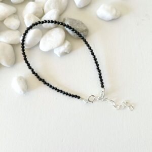 Black Spinel Beaded Gemstone Bracelet
