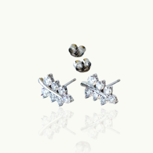 CZ Leaf Stud