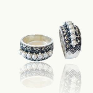 Marcasite Freshwater Pearl  Ring