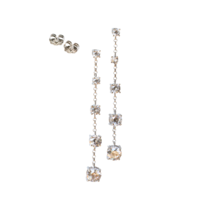 CZ Bridal Chain Stud Earrings