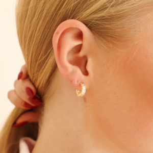 Small Baguette Hoop Stud