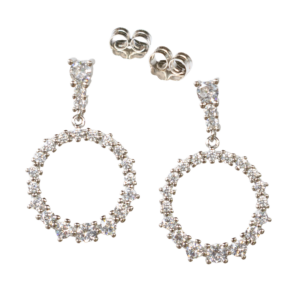 CZ Bridal Circle Earrings