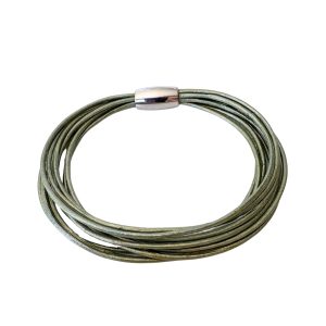 Olive Green Leather Bangle