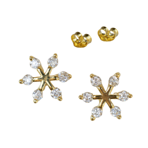 CZ Snowflake Studs