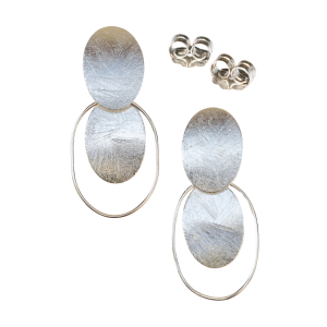 Double Oval Ring Stud Earrings