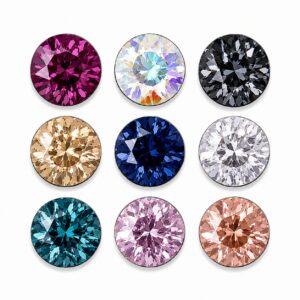 Swarovski Crystal Studs round stones in various colors.