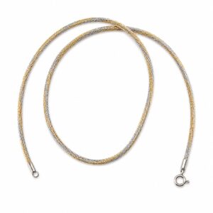 Gold & Silver Multiple Twisted Silk Threads Necklace