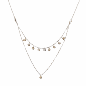 12 CZ Double Chain Necklace