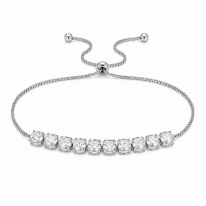 10 CZ Tennis Drawstring Bracelet