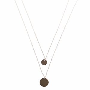 Double Chain Disc Necklace