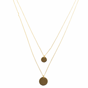 Double Chain Disc Necklace