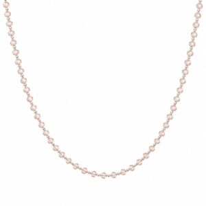 Necklace with evenly spaced, small, pink beads with silver balls
