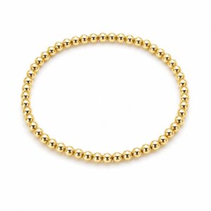 A beaded gold bracelet.
