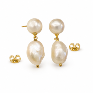 White Freshwater Pearl Stud Earrings