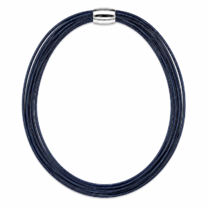 Navy Blue Leather Necklace