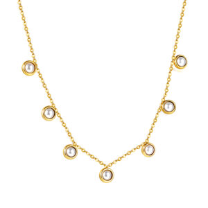 7 Dangling White Pearl Necklace