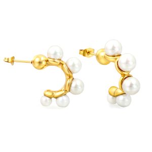 Pearl Stud Hoops