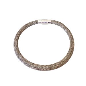 Grey Metallic Cord Bangle