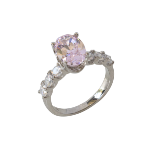CZ Pink Oval Ring
