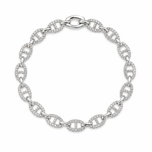 CZ Oval Link Bracelet