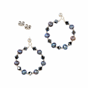 Pearl & Swarovski Crystal Stud Earrings