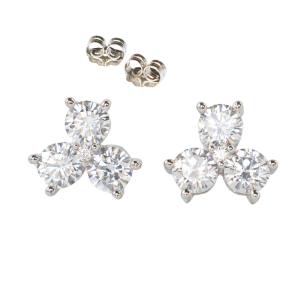 3 CZ Cluster Studs