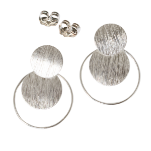 Double Coin Ring Stud Earrings