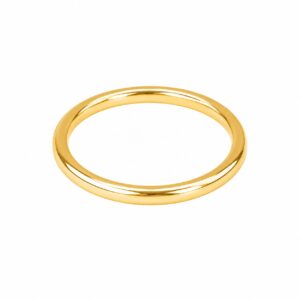 A smooth, thin 2mm gold ring.