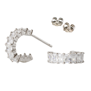 Small Baguette Stud Hoops