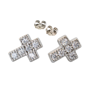 CZ Cross Studs