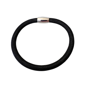 Black Metallic Cord Bangle