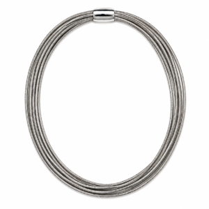 Silver-Grey Leather Necklace