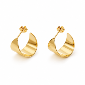 Half Hoop Stud Earrings