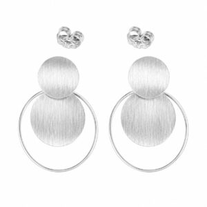 Double Coin Ring Stud Earrings