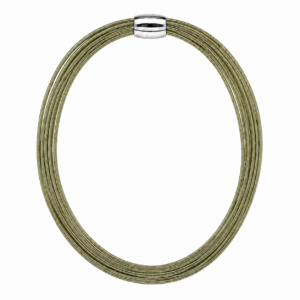 Olive Green Leather Necklace