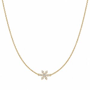 gold chain necklace with a snowflake pendant