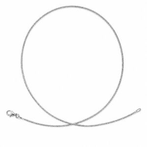 thin silver cord necklace with a small clasp