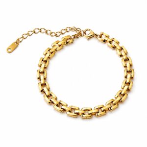 Interlocking Rectangular Link Bracelet