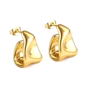 C-Hoop Stud Earrings
