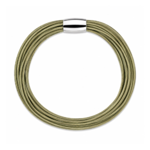 Olive Green Leather Bangle