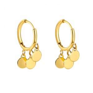 3 Coin Sleeper Earrings