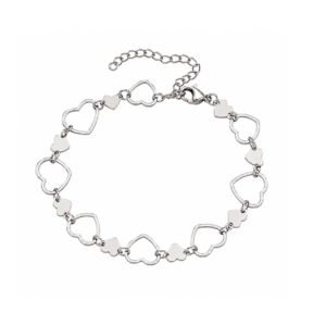 Large Cut Out Hearts Bracelet