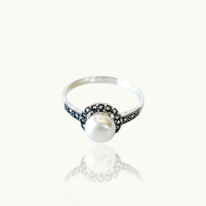 Marcasite Freshwater Pearl Ring
