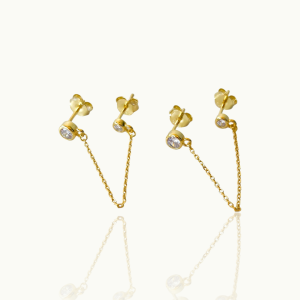 Double Chain Stud Earrings