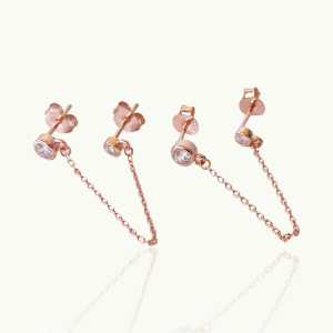 Double Chain Stud Earrings