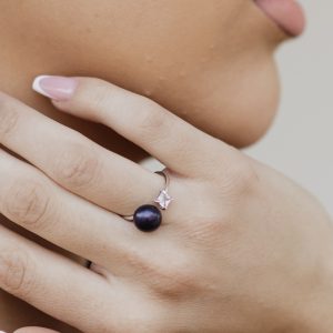 Freshwater Pearl & CZ Ring