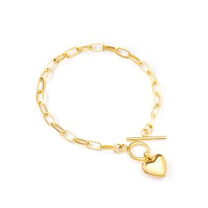 T-Bar Heart Chain Bracelet