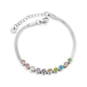 5mm Multicolor CZ Herringbone Bracelet